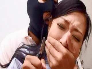 Fucking a poor Nipponese wife and a burglar in Tokyo